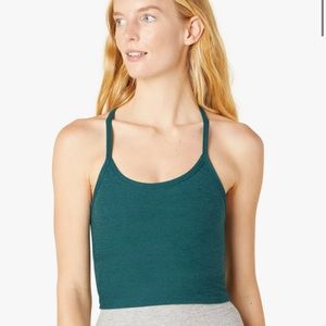 Beyond Yoga Slim Racerback Tank in Blue Green Various
